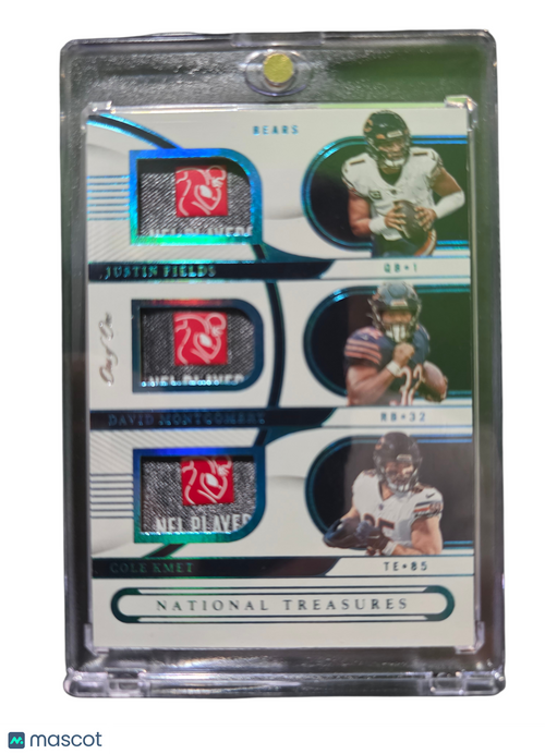 2023 Panini National Justin Fields David Montgomery Cole Kmet #GTM-CHI Patch 1/1