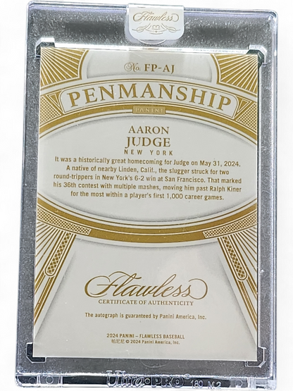 2024 Panini Flawless Baseball Penmanship Aaron Judge #FP-AJ 08/20
