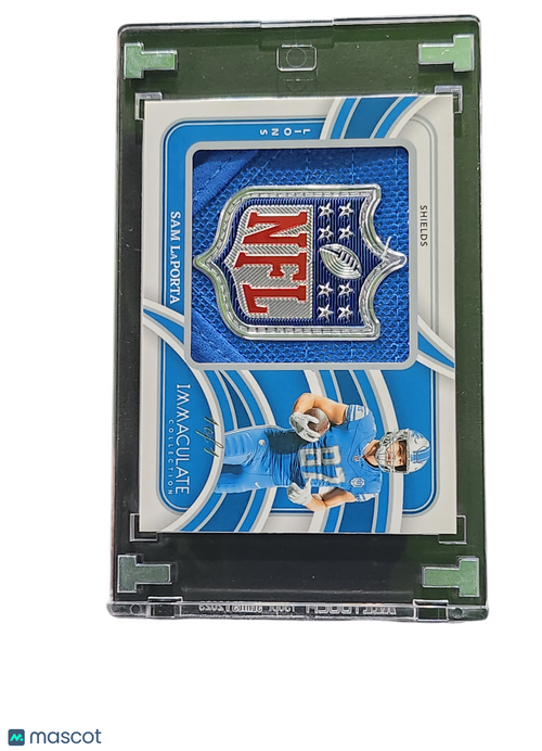2024 Panini Immaculate Collection Sam LaPorta #IL-SLA Shields NFL Shield Patch