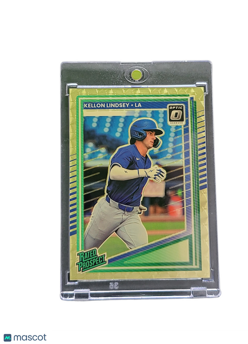2025 Panini Donruss Optic Prizm Kellon Lindsey 191 Gold Vinyl 1/1 Rated Prospect
