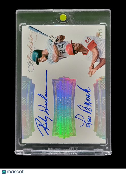 2017 Panini Flawless Rickey Henderson Lou Brock #FDS-RL Dual Autograph