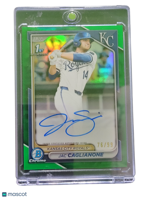 2024 Bowman Chrome Jac Caglianone #CPA-JC Green Refractor 76/99 1st Bowman