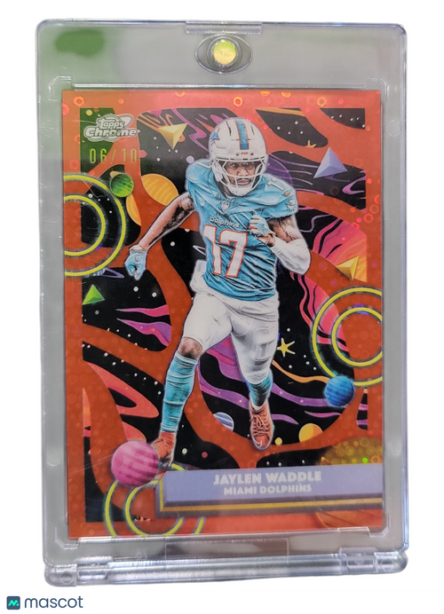 2025 Topps Chrome Jaylen Waddle #61 Orange Cosmic 06/10