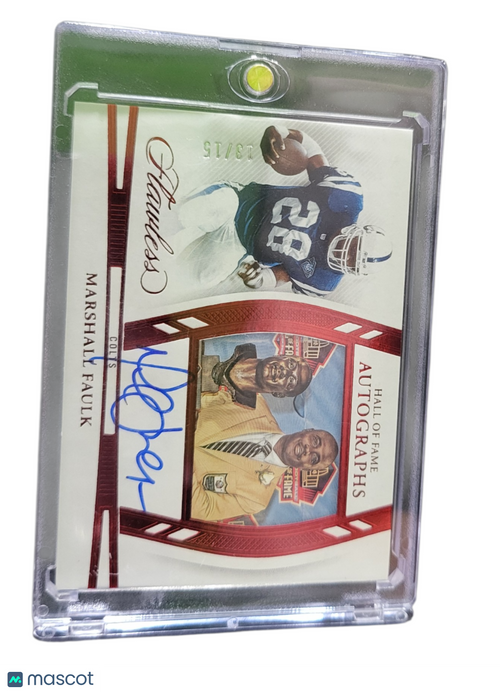 2025 Panini Flawless  Marshall Faulk #HOF-MFK Ruby Hall of Fame Auto /15