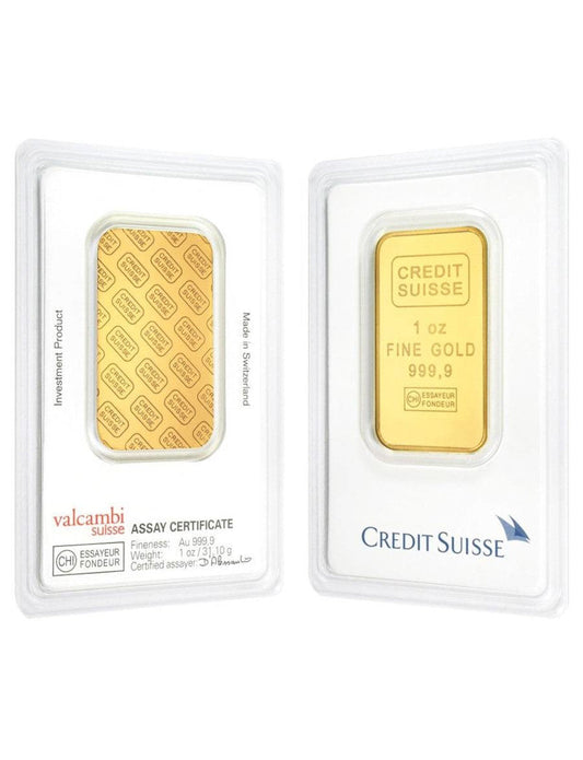 1 oz Credit Suisse .9999 Gold Bar w/ Assay