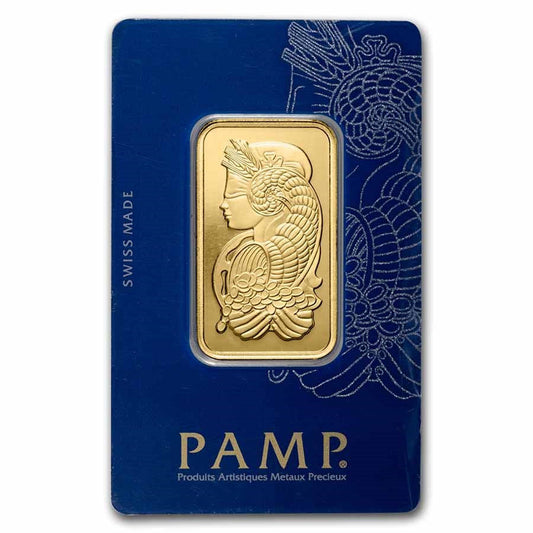 1 oz Gold Bar PAMP Suisse Lady Fortuna Veriscan® w/Assay