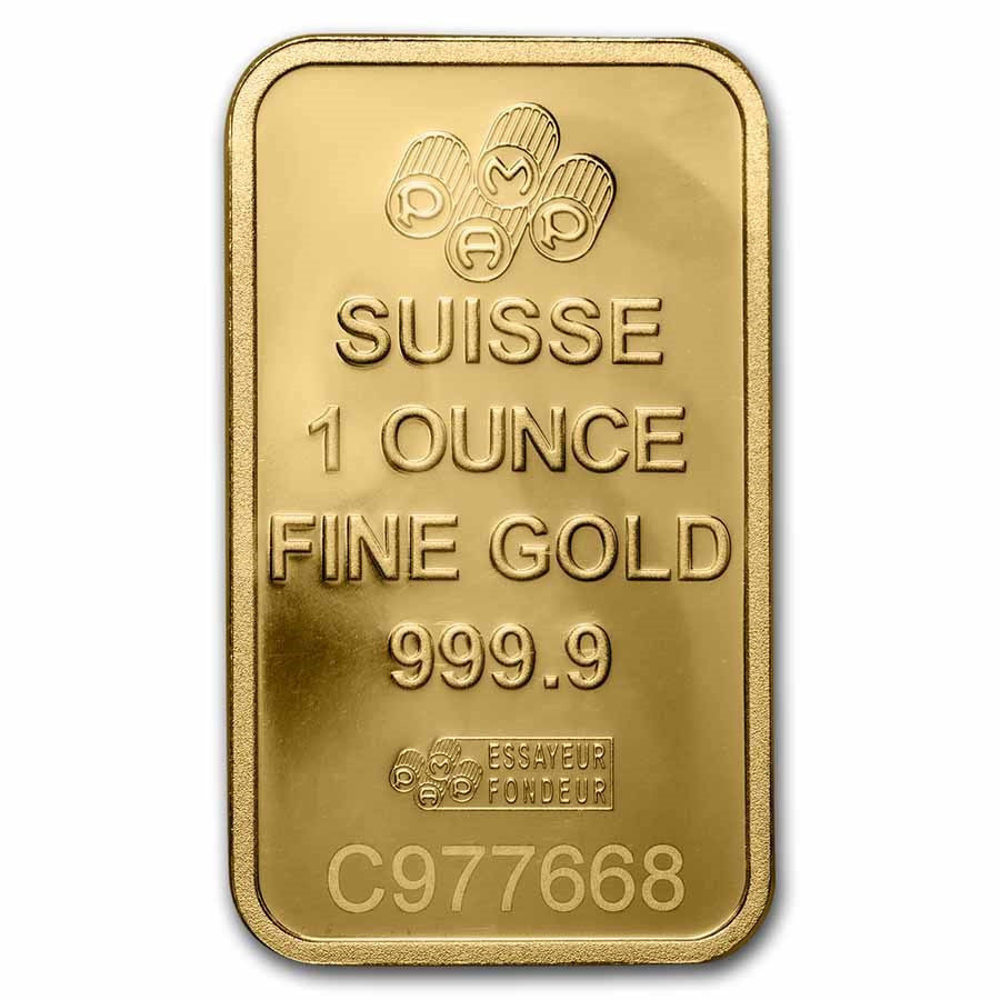 1 oz Gold PAMP Suisse Lady Fortuna Bar Veriscan® w/Assay