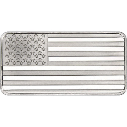 10 oz SilverTowne American Flag Silver Bar