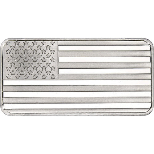 10 oz SilverTowne American Flag Silver Bar
