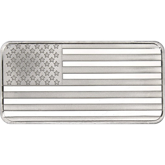 10 oz SilverTowne American Flag Silver Bar