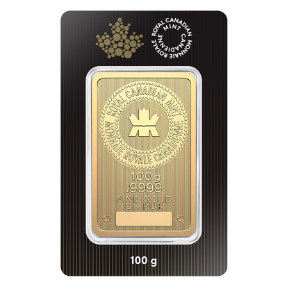 100 Gram Gold Bar Royal Canadian Mint