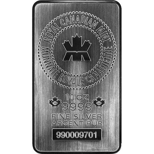 10 oz Silver Bar Royal Canadian Mint