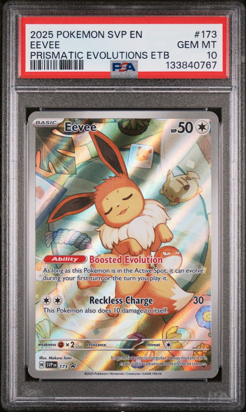 2025 Pokemon Scarlet and Violet Prismatic Evolutions Elite Trainer Box Eevee #173 PSA 10