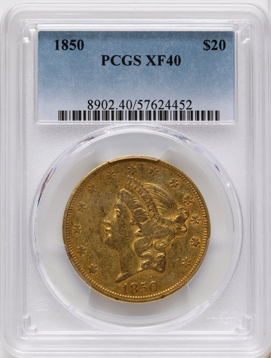 1850 $20 Liberty Double Eagle PCGS XF40