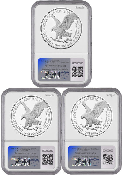 2025 250th Anniversary Armed Forces Privy Silver Eagle 3-Coin Set FDI NGC PF70