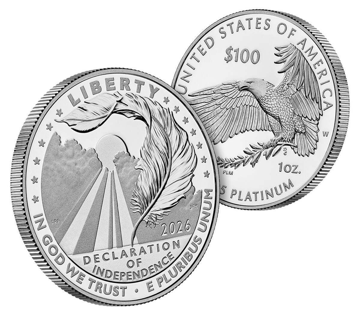2026-W $100 Platinum Eagle Declaration of Independence Canon FDI NGC PF70