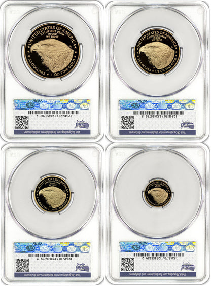 2026-W Proof Gold Eagle 250 Liberty Bell 4-Coin Set FDD CAC PR70 (1776-2026)