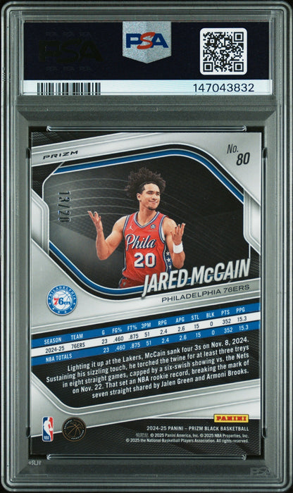 2024 Panini Prizm Black Cherry Blossom Jared Mccain #80 /20 PSA 10
