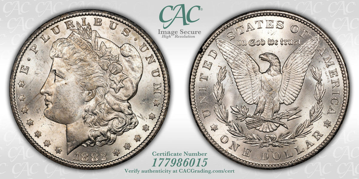 1882-CC $1 GSA Treasure Hoard Morgan Dollar CACG MS63