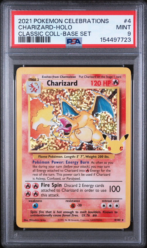 2021 Pokemon Sword and Shield Celebrations Classic Collection Base Set Holo Charizard #4 PSA 9