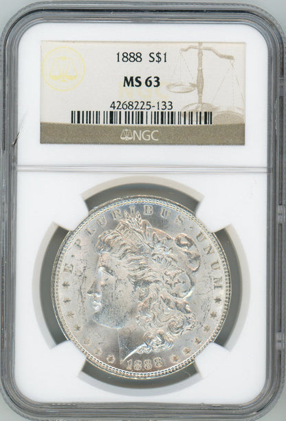 1888 S$1 Morgan Dollar NGC MS63