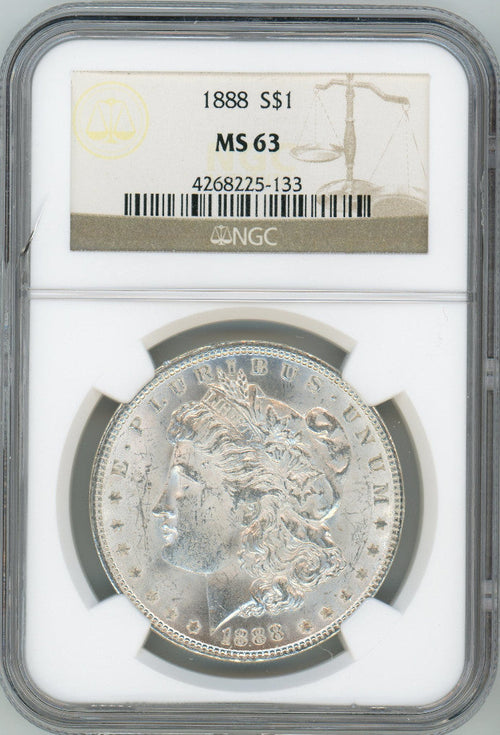 1888 S$1 Morgan Dollar NGC MS63