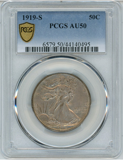 1919-S 50C Walking Liberty Half Dollar PCGS AU50