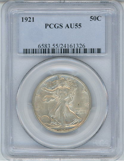 1921 50C Walking Liberty Half Dollar PCGS AU55
