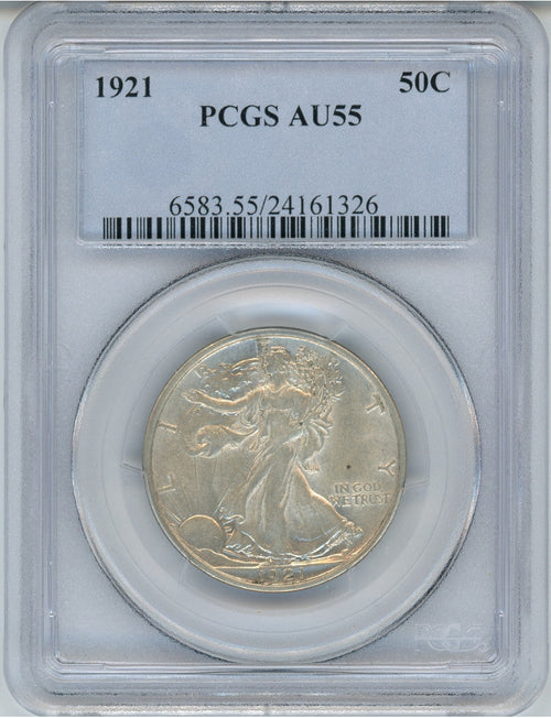1921 50C Walking Liberty Half Dollar PCGS AU55