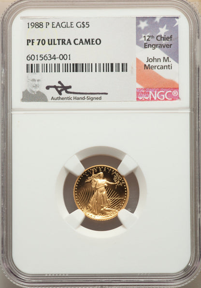 1988-2019 $5 Tenth-Ounce Gold Eagle 31 Coin Set NGC PF70 Mercanti Signed