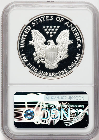 1989-S American Silver Eagle NGC PF70 Ultra Cameo Ron Harrigal Signed