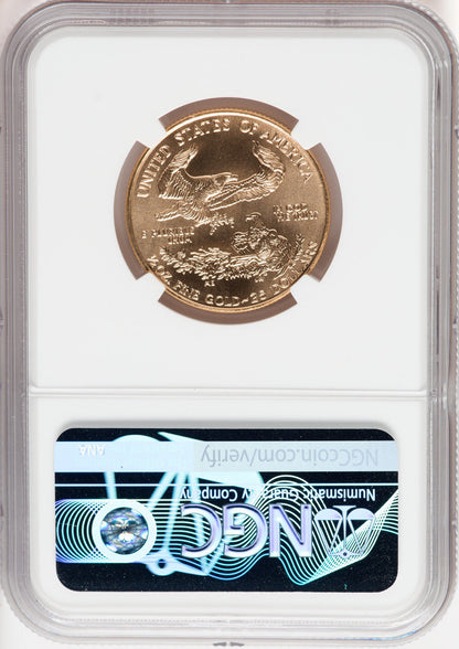 1995 $25 American Gold Eagle NGC MS69 Ron Harrigal Signed