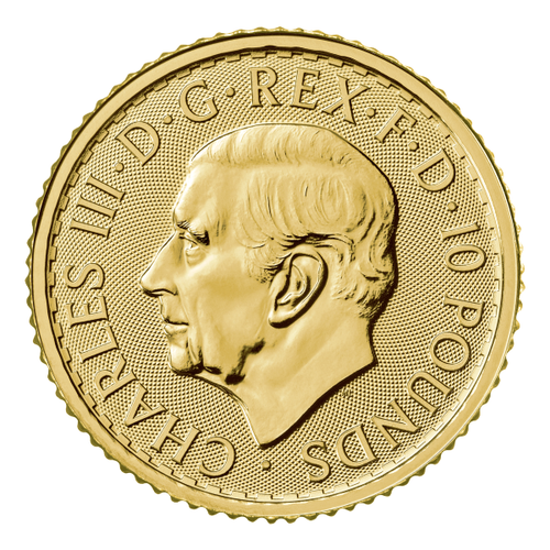2023 1/10 oz Gold Britannia Coin King Charles III Obverse BU
