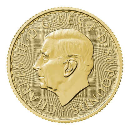 2024 1/2 Oz British Gold Britannia Coin BU King Charles Obverse
