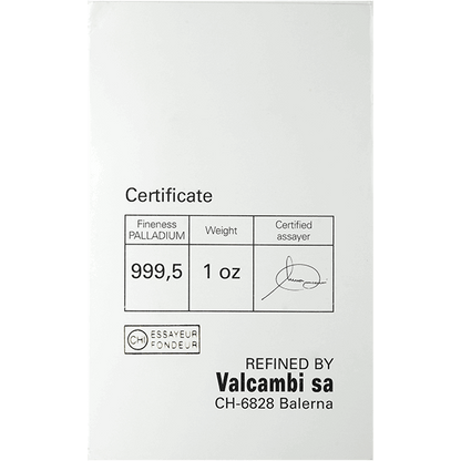 1 oz Palladium Bar .9995 (Random Mint)