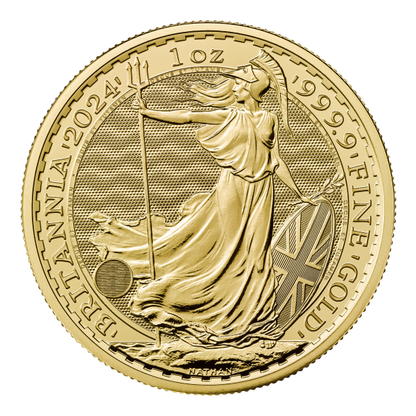 2024 1 oz British Gold Britannia Coin BU King George Obverse