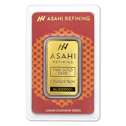 2025 1 Oz Gold Bar Lunar Snake Asahi Mint w/Assay