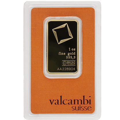 1 oz Gold Bar Valcambi w/Assay