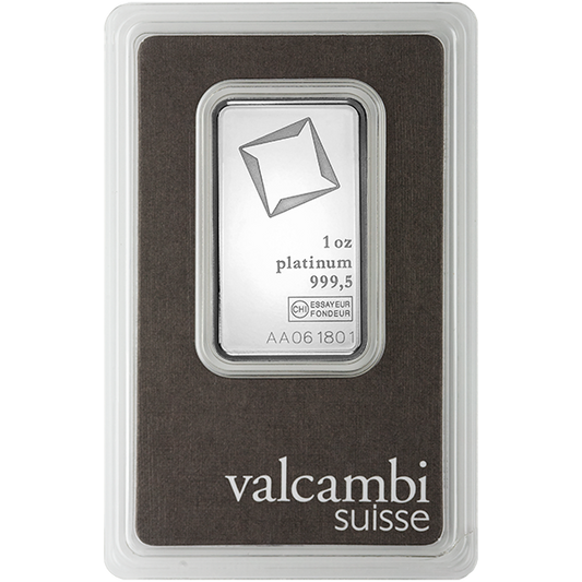 1 oz Platinum Bar Valcambi