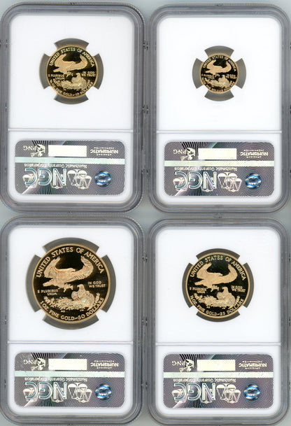 2005-W American Gold Eagle Proof 4-Coin Year Set NGC PF70 Ed Moy Signed