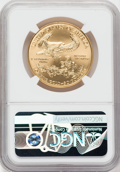2006 $50 Burnished Gold Eagle NGC MS70 Ron Harrigal Signed