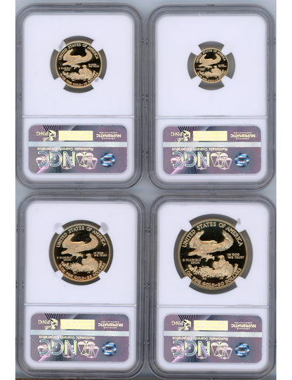 2014-W Gold Eagle Proof 4-Coin Year Set NGC PF70 Ed Moy Signed
