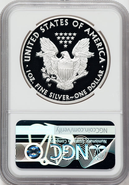 2015-W American Silver Eagle NGC PF70 Ultra Cameo Ron Harrigal Signed