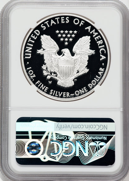 2017-W American Silver Eagle NGC PF70 Ultra Cameo Ron Harrigal Signed