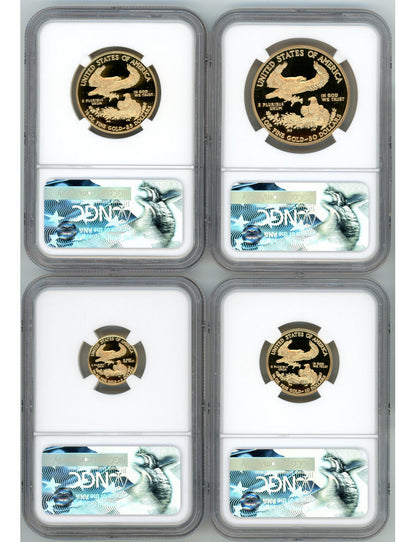 2017-W Gold Eagle Proof 4-Coin Year Set NGC PF70 Ed Moy Signed