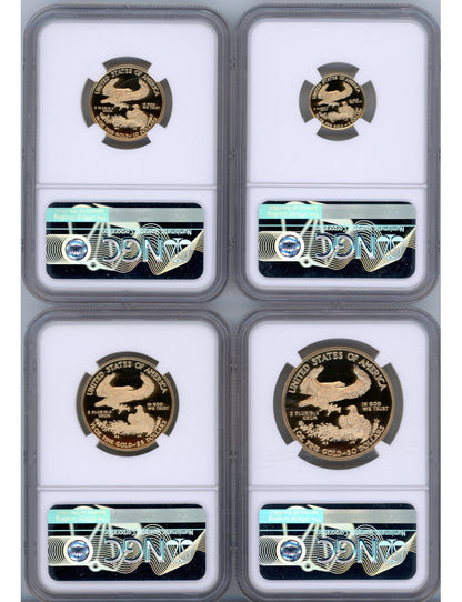 2019-W Gold Eagle Proof 4-Coin Year Set NGC PF70 Ed Moy Signed