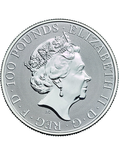 2019 1 oz British Platinum Queens Beast Black Bull Coin