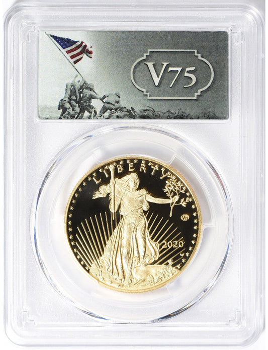 2020-W $50 Gold Eagle End of WWII 75th Anniversary V75 PCGS PR70DCAM