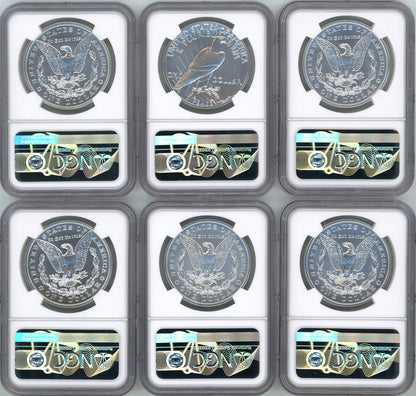 2021 Morgan Peace Dollar 6-pc Complete Set FDOI NGC MS70 Anna Cabral