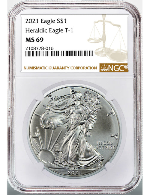 2021 Type 1 Silver Eagle Brown Label NGC MS69